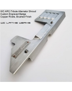ARC-Tribute alternator shroud. Rough sample made from aluminum