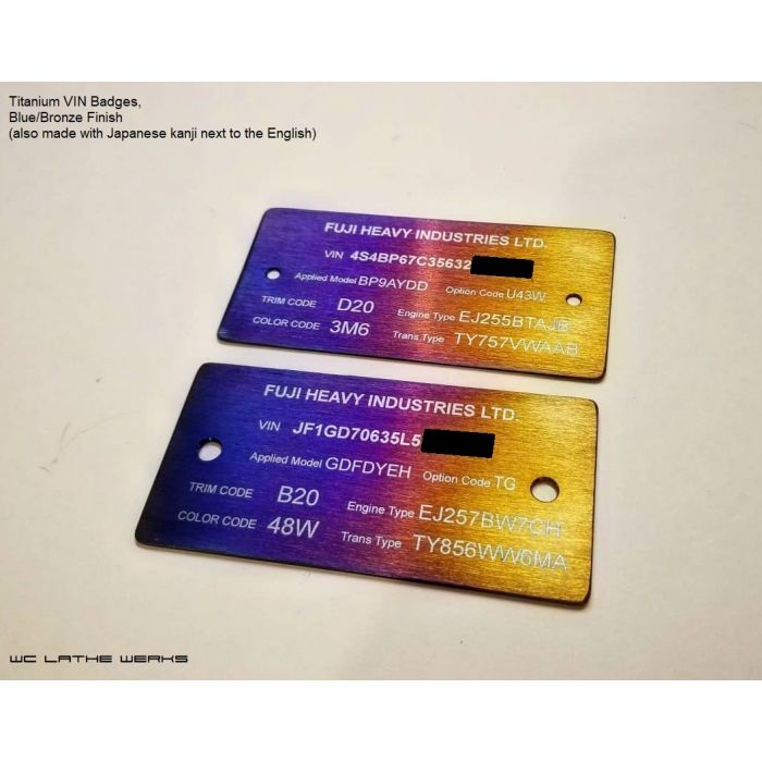 VIN Tag - Titanium
