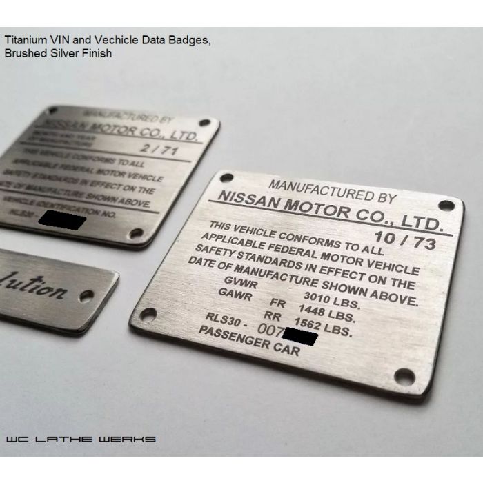  Custom Engraved Aluminum Vin Tag ID Plate : Automotive