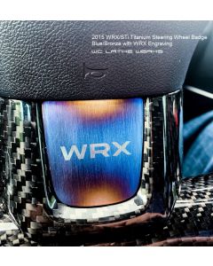 Subaru Titanium Steering Wheel Badge: 2015+ WRX STi