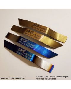 Subaru Titanium Fender Badge: 2008-2014 WRX STi (pair)